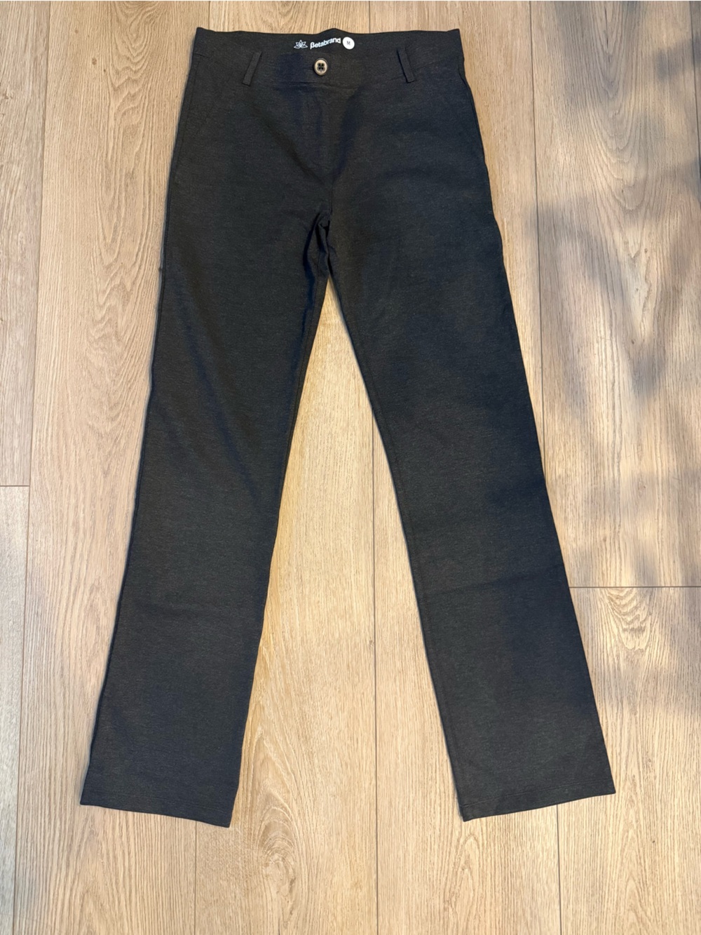 Betabrand Dress Pant Yoga Pants Straight Leg Charcoal Gray Women’s M